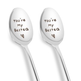 Coffee Spoon,2pcs Stainless Steel Tea Spoon,Engraved Spoon Lovers Gift-Wedding Gifts for Couple-Spoon Gifts