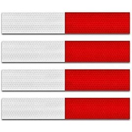 Gzyqzda Reflective Stickers Safety Reflective Tape 2”x12'', (20pack) Waterproof Self Adhesive Auto Truck Safety Reflector Strips Hazard Caution Warning Sticker for