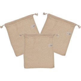 Out of the blue Fruit & Vegetable Net Fruit & Vegetable Bags Cotton Set of 3, beige, Minimal