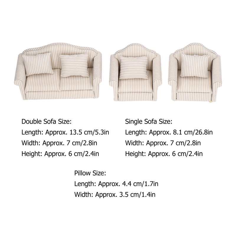 1:12 Scale Dollhouse Sofa Hand Crafted High Simulation Miniature Sofa