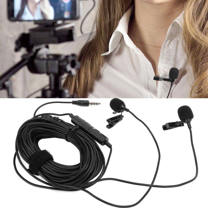 Lavalier Microphone Deep Noise Reduction Clip On Lapel Mic for