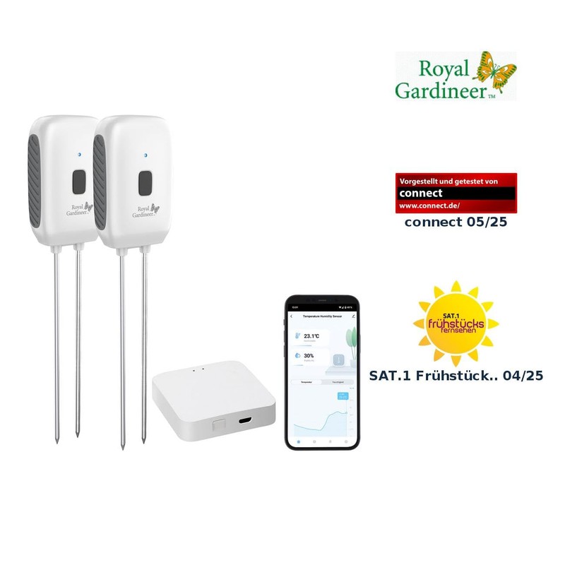 Royal Gardineer Soil Moisture Meter: Set of 2 Soil Moisture