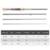 Portable Travel Spinning Fishing Rod Lightweight Carbon Fiber 4 Pieces