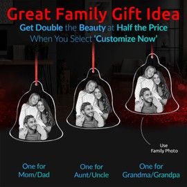 ArtPix 3D Crystal Photo Christmas Customized Ornament, Xmas Custom Gift for Wife, Women, Men, Mom