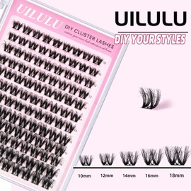Uilulu Lash Clusters D Curl Fluffy Clusters Lashes 0.07D 10-18 MIX 108 Eyelashes Individual Lashes DIY Lash Extensions at Home False Lashes Wide Band Natural Eye Lash Clusters(U10, 10-18mix)