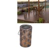 LED Solar Lantern Retro Iron Hollow Portable Warm Light Outdoor