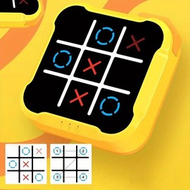 Electronic Tic-Tac-Toe Game, Portable Chess Board Game, Fun Strategy Game for Kids & Adults, Travel-Friendly Design, No Batteries Included:_Orange_1 Count