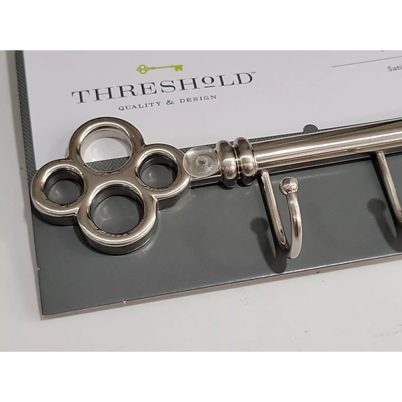 Threshold NEW Threshold Key Rail Hook Rack Satin Nickel Finish