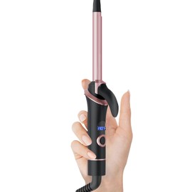 Ukliss Mini Curling Iron for Short Hair Dual Voltage Ceramic Travel Small Curling Iron Barrel Curler Portable with 30S Fast Heating, 5 Temps (Black)