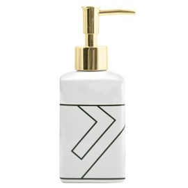 MSV Monolithic Soap Dispenser Liquid Soap Ceramic 300 ml White Gold