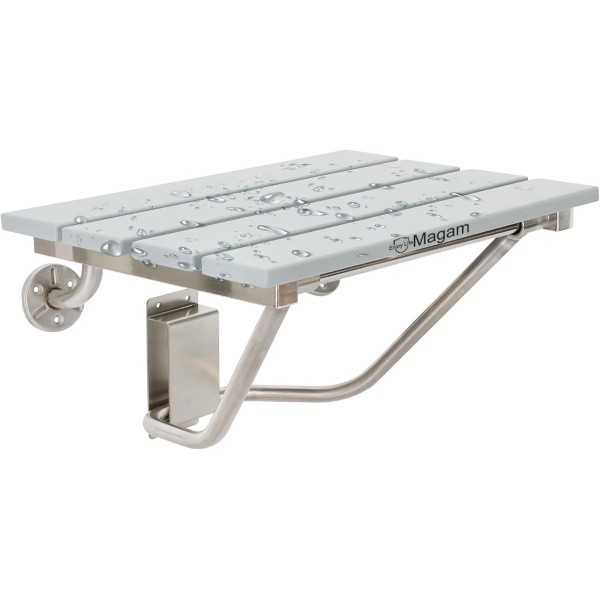 Magma Magam Upgraded 18 Inch Folding Shower Seat Wall Mounted.
