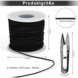 Stretchy Elastic String,2 Rolls String Cord Stretch Bead Durable & Strong Bead Thread for Bracelets Elastic String for Necklace, Beading, Jewelry Making and Crafting 1mm X 100m