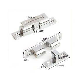 4 Pieces Double Ball Roller Catch Adjustable Copper Ball Toggle Latch with Screws Ball Catch Furniture Latch for Cabinet Door Cupboard (Silver/70mm)