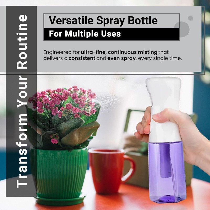 Practix Continuous Mist Spray Bottle – Ultra Fine Mist for