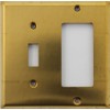 Raw Unfinished Brass 2 Gang Wall Plate - 1 Toggle