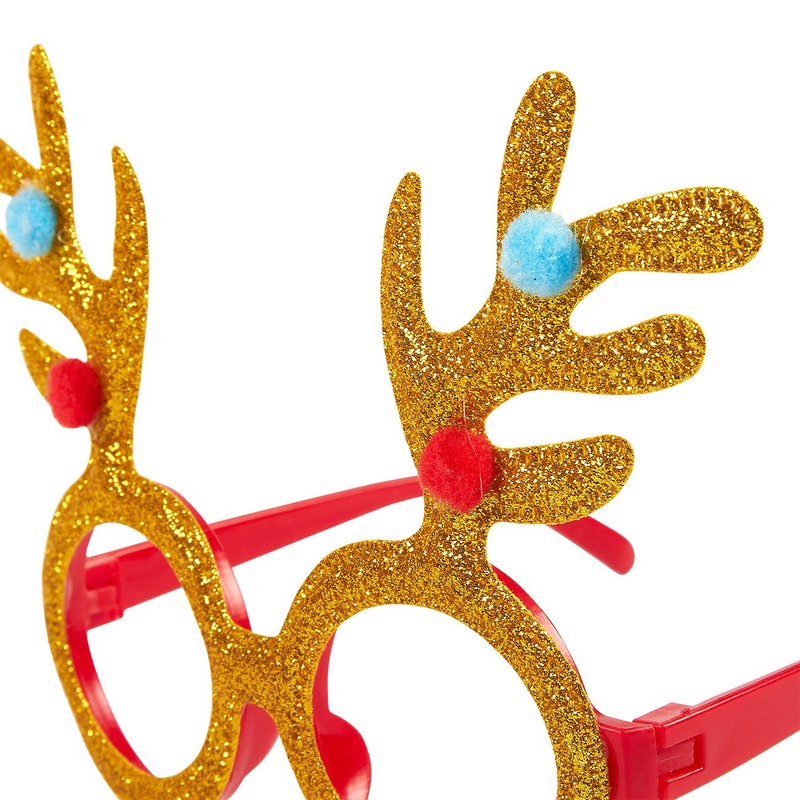 Funny Glasses for Christmas, Shiny Holiday Photo Booth Props, Assorted