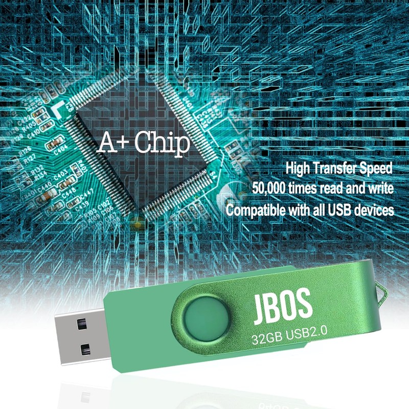 JBOS 32GB USB Flash Drive 2 Pack USB 2.0 Thumb