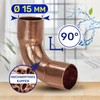 Pack of 2 Bends for Copper Pipes Diameter 15 mm