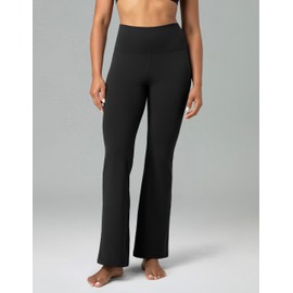 Colorfulkoala Women's Dreamlux Workout Flare Leggings High Waisted Wide Leg Bootcut Yoga Pants 29.5" Inseam (S, Black)