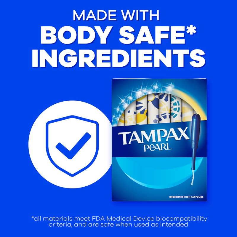 Tampax Pearl Tampons Light Absorbency with BPA-Free Plastic Applicator and