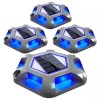 T-SUN 4Pack Solar Deck Lights Blue Driveway Dock Lights Blue