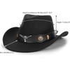 Classic-Felt Western-Cowboy-Hat for Men Women Roll Up Brim Belt Buckle