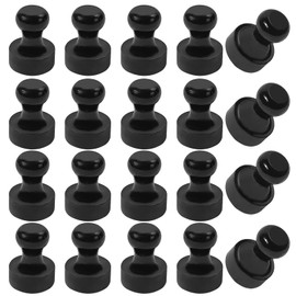 HFZRFH 20-Pack Small Black Neodymium Magnets - Strong Magnets for Fridge, Whiteboard, Classroom, Office - with Organizer Box