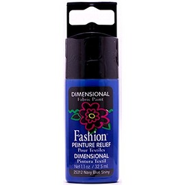 Plaid Fashion Dimensional Fabric Paint in Assorted Colors (1.1-Ounce), Navy Blue