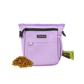 JYpawsie pal Dog Treat Pouch for pet Training with Magnetic Closure, Dog Treat Bag with Metal Clip Waist Belt Fanny Pack for Hands-Free Training and Poop Bag Holder for Pet Walking (Purple)