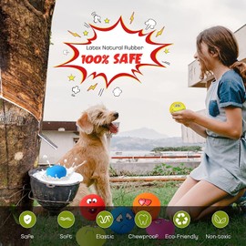 Fridially Squeaky Dog Toys Latex Rubber Soft Dog Squeaky Toys Squeaky Chewing Teething Fetching Dog Balls Puppy Toys Gifts for Pets Medium Small Dogs Cat 6Pcs/Set