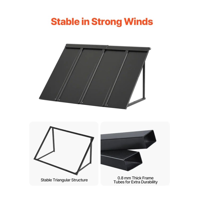 44 X 24-Inch Fixed Metal Awning with Stable Triangle Steel