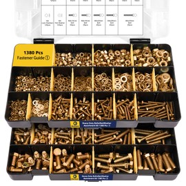 Bonost 1380pcs Nuts and Bolts Assortment Kit - Heavy Duty Grade 8.8 Metric M4 M5 M6 M8 Bolt Set with Assorted Nuts and Washers, Yellow Zinc Plated, Length from 12-30mm