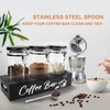 MACIFECI Glass Coffee Containers with Shelf Coffee Station Organizer 54oz