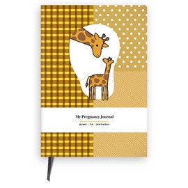 Cauliflower Journals Pregnancy Journal, Pregnancy Planner, Expectant Mother Gift, Pregnancy organiser- A5 Hardback Journal -Bump to birth, memory book- Giraffe and calf
