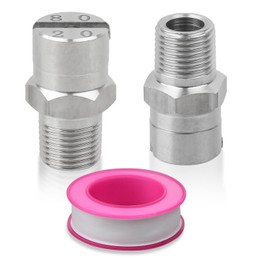 YTKavq Flat Fan Spray Tip，1/8BSPT Thread 304 Stainless Steel Fan Spray Nozzle，80 Degree 2.8mm Orifice Diameter Sprayer Parts（2 Pcs ）