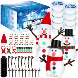 9 Pack Christmas Crafts, DIY Christmas Snowman Clay for Kids, Build Your Snowman Craft Kit, Modeling Clay Snow Man Making Game, Xmas Crafts Presents Winter Christmas Stocking Stuffers