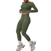 Workout Sets for Women 2 Piece Seamless Long Sleeve Top