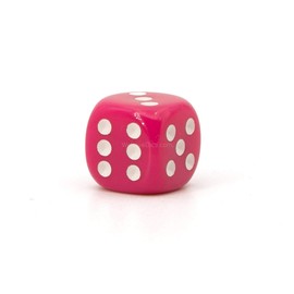 WeLoveDice 12 mm W6 Cube Pink / White - Made in Germany - Pack of 10
