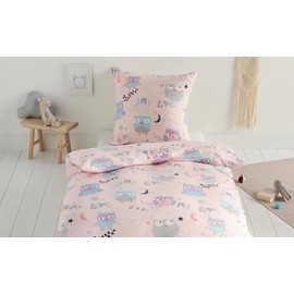 Maple Threads Children's 100% Brushed Cotton Single Duvet Cover Set, Consutruction Vehicles, Unicorns, Cars and Owls Designs (Owls)