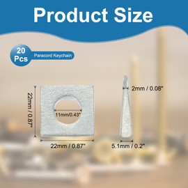 PATIKIL M10 Beveled Square Washers, 20 Pcs Thickness 2 to 5.7mm Heavy Duty Galvanized Wedge Washers in Plain Carbon Steel for Shim Leveling Fastener Hardware, White