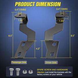 Nilight Nilight Ditch Light Brackets Hood Hinges Mount Bracket Kit for Auxiliary Offroad LED Pods Work Lighting Compatible with Toyota Tundra 2014 2015 2016 2017 2018 2019 2020 2021