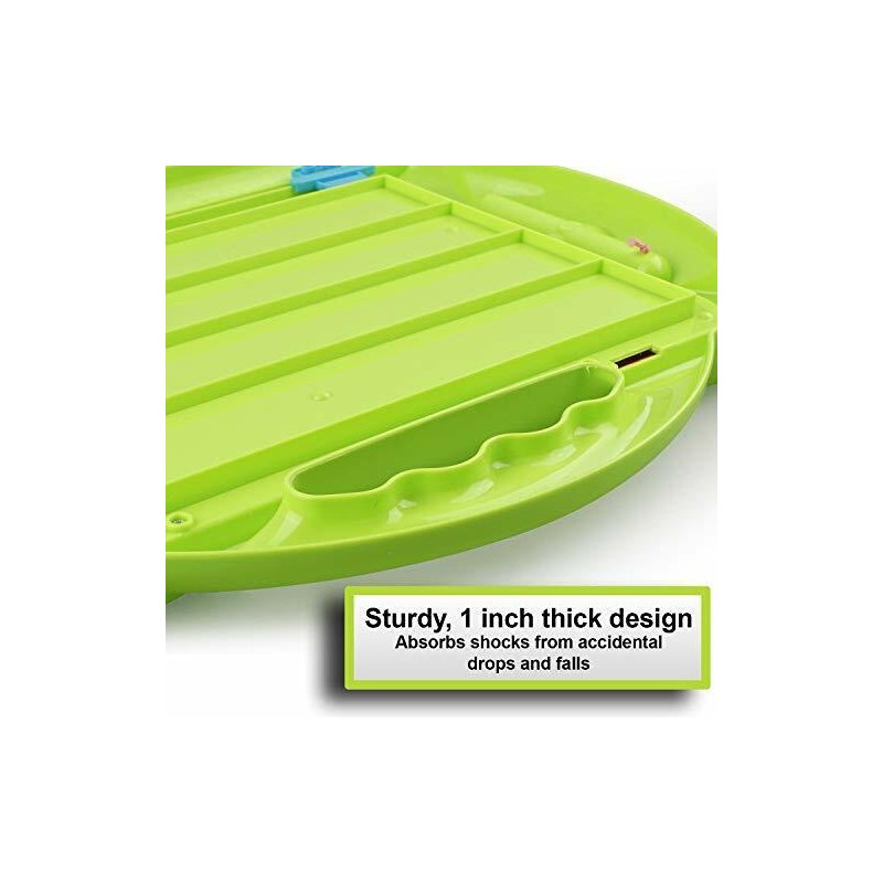 SciencePurchase Green Magnetic Drawing Doodle Board, Tethered Pen Writes in