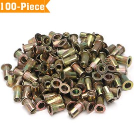 100pcs Carbon Steel Metric M8 Rivet Nuts Threaded Rivet Insert Nutsert Rivnuts Kit 8mm M8-1.25mm