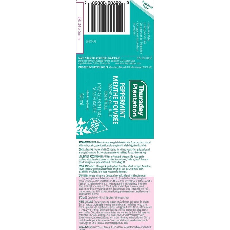 Thursday Plantation Peppermint Oil 50ml 50 milliliter