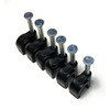 100 x Black Round Cable Clips with Nail Fixings K