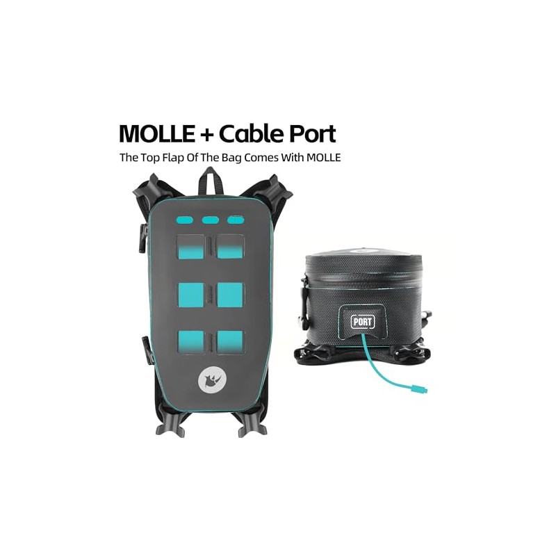Motorcycle Tank Bag Waterproof 2L Motorcycle Front Pocket with Removable