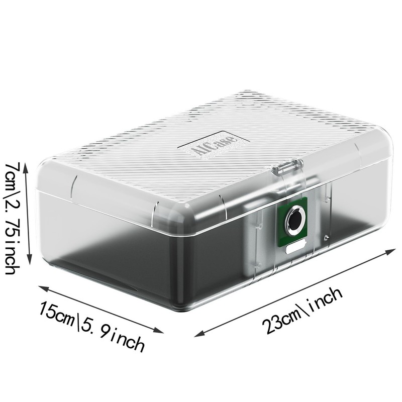 AICase Biometric Fingerprint Storage Box, Transparent Portable Jewelry Cash Safe