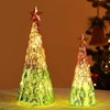 Lewondr Glass Christmas Trees, 2 PCS Tabletop Mercury Small Tree