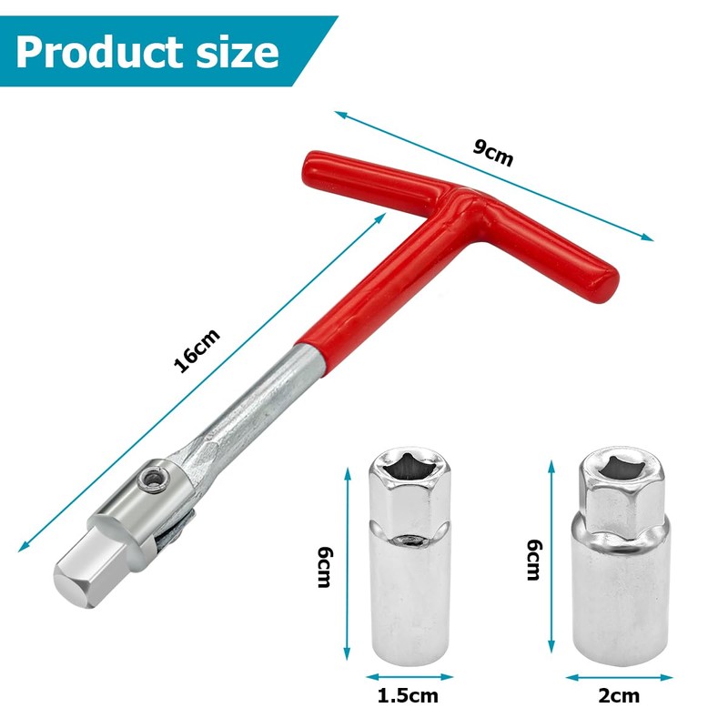 JNNJ 3-Piece Spark Plug Wrench Set, T-Handle Spark Plug Wrench