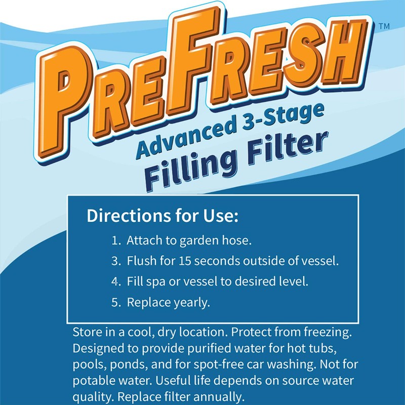 Pre Fresh Hose-end Water Filter for Filling Pool, Spa, Hot